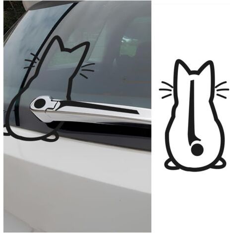 (200×320×1)Autocollant pour Essuie-Glace de Chat, Autocollant de Chaton Amusant pour Essuie-Glace, Décalcomanies Mignon 3D pour Pare-Brise Arrière, Autocollants de Voiture pour Ordinateur Mur (1/5)