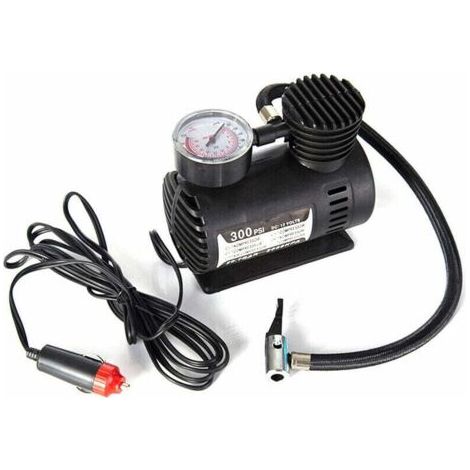 Gonfleur,Voiture Mini pompe de gonflage électrique Portable pneu gonfleur d'air 300PSI Auto compresseur pompe pour voiture moto basket-ball