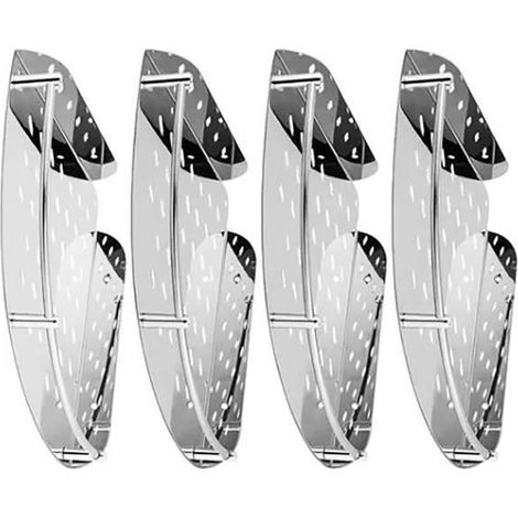 SALUTUYA Duschregal für die Ecke – Edelstahl – 4-teilig – Modernes Design – Platzsparend
