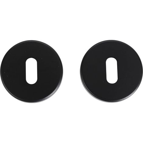 Rosace De Porte - Paire - Acier - Finition Noir Mat - Pour Serrure Clé L - Diamètre 50mm (1/3)