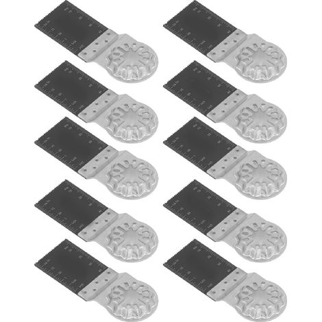 Lot de 10 lames de scie oscillantes en carbure HSS métal à dégagement rapide pour outils multifonctions Bosch et Fein, 34 mm