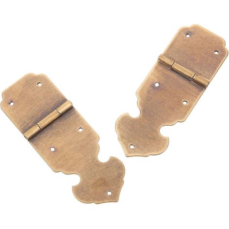 Lot de 2 charnières en laiton pour armoires à bijoux et armoires anciennes, petite taille (1/5)