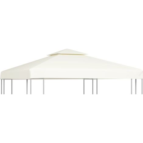 Recouvrement de remplacement d'auvent 310 g/m² 3x3m Blanc crème (1/5)