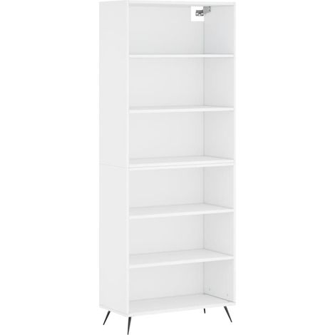 Aparador buffet cómoda mueble mueble de almacenaje organizador cocina salón salón 69,5 x 32,5 x 180 cm madera contrachapada blanco 020030398