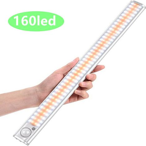 Green Mobility-160 LED, Lumière LED sous le placar pour chambre à coucher, avec détecteur de mouvement, rechargeable USB, lampe Led [Classe énergétique A+++] (1/5)