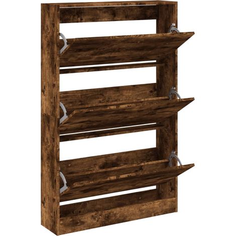 Maison Exclusive - Scarpiera Rovere Fumo 80x21x125,5 cm in Legno Multistrato
