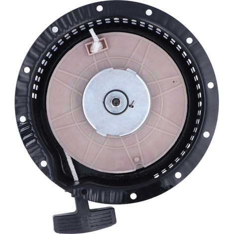 Lanceur de démarrage pour groupe électrogène essence 186F avec corde de lancement et ressort de réenroulement en tôle de fer noire entraxe 213 mm / 8.39 in accessoire 1 pièce (1/3)