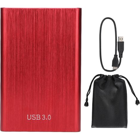 2,5-Zoll-USB-3.0-Festplatte mit 80 GB Speicher, Rot – Abgerundetes Aluminiumgehäuse für optimale Mobilität (1/5)