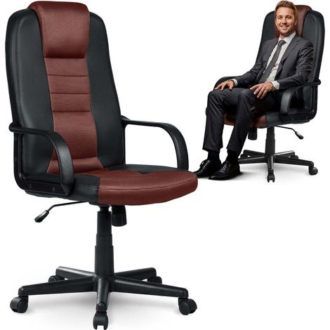 Ergonomic Office Chair, Black-Brown, Adjustable Height (1/5)