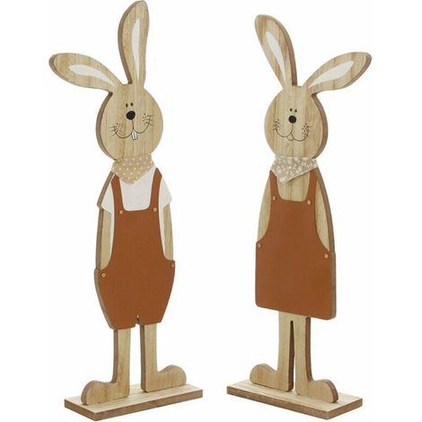 Green Mobility-Grands ornements de lapin ensemble de decoration de magasin de chambre d'enfants 43CM de haut ensemble de deux styles 223264 en bois (1/5)