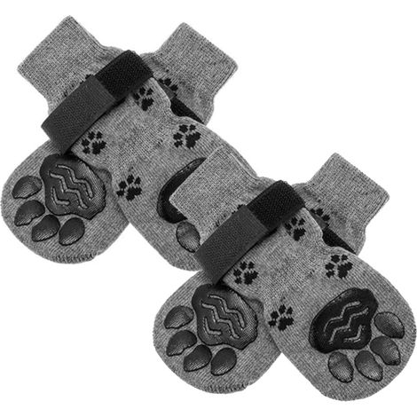 Chaussettes Pour Chiens - Imperméables Antidérapantes Avec Semelle à Grip - Protection Post-Opératoire Contre le Léchage - Taille Universelle - 2 Paires (1/5)