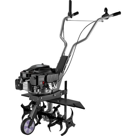 Wiltec Motozappa a scoppio, fresa a scoppio, larghezza di lavoro 60 cm, profondità di lavoro 25 cm, motore a benzina a 4 tempi, 2,5 kW, 144cc , 6 set di lame