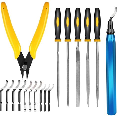 Kit di strumenti per sbavatura per stampa 3D, portatile e multifunzionale, in acciaio al carbonio. (1/4)