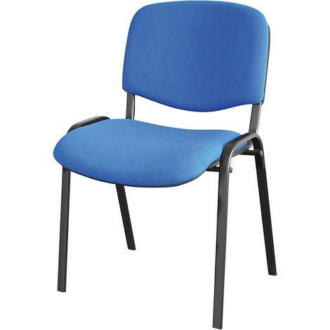 BRB Polsterstuhl, Gestell schwarz, Polsterstoff blau, flammhemmend, stapelbar