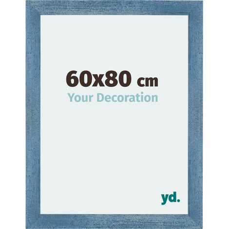 Cadre Puzzle 60x80 cm - cm - Bleu Brillant Patiné - MDF - Mura. (1/5)