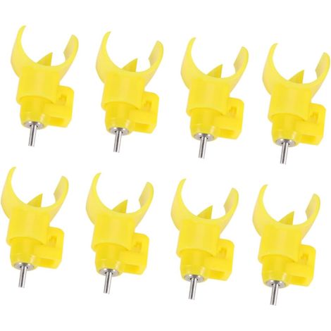 Abreuvoir pour Poulets 10 Pièces 25mm en Plastique Jaune Design 360°, sans Fuite, Économie D’effort, Lot de 10 Pièces pour Installation Simple (1/5)