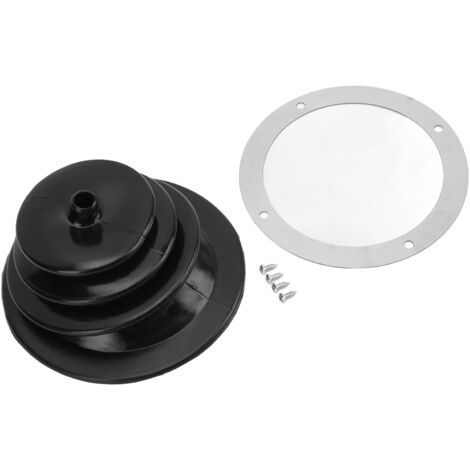 FOREHILL Kit de plaque de protection pour levier de frein à main de changement de vitesse, anti-poussière, en caoutchouc noir, rond, 5,250 pouces/13,3 cm, universel (1/4)