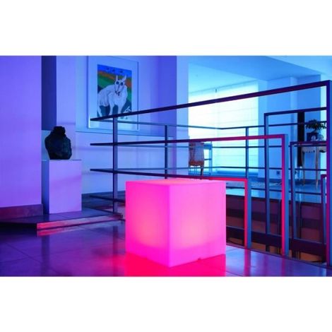 Cube lumineux tabouret sans fil LED - LUMISKY - Carry C40 - Multicolore - Rechargeable USB (1/4)