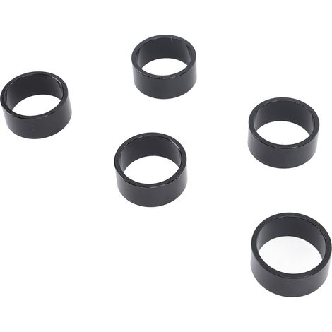 Fahrradlenker-Spacer (15er-Packung) aus gewindeloser Aluminiumlegierung, kompatibel mit Gabeln mit 28,6 mm und 15 mm Durchmesser (schwarz). (1/5)