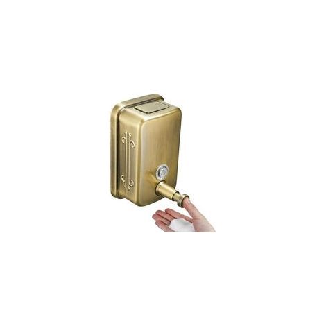 Dispensador de jabón de pared profesional de acero inoxidable – Gran capacidad, diseño antioxidante para baños y hoteles (dorado) (1/4)