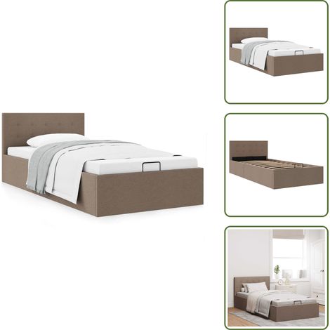 The Living Store Cadre de lit à rangement hydraulique sans matelas 100x200 cm - Lit Plateforme - Lit Double - Lit Avec Rangement - Cadre De Lit - Literie