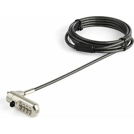 startechcom Cavo di sicurezza nero 2 metri con lucchetto (1/5)
