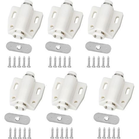 Push to Open Aimant Poussoir,6 PCS Porte Placard Loquet Magnetique Loquet de Porte Magnétique pour Cuisine Salle de Bain Armoire Placard Fermetures Armoire (1/4)