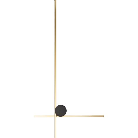 Lámpara LED de pared moderna iluminación pantalla aluminio hierro base negra salón dormitorio dorado Nuevo (1/5)