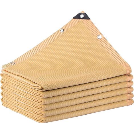 Toldo rectangular de lona para sombra, protección solar al 95%, toldo para coche con cuerdas, red para piscina, para jardín, terraza, balcón, camping, pérgola (8 x 10 m)