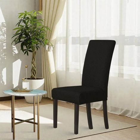 Lot De 4 Housses De Chaise Jacquard Stretch - Housse De Chaise Moderne Et Universelle Pour Chaises De Salle À Manger - Lavabl[F306] (1/5)