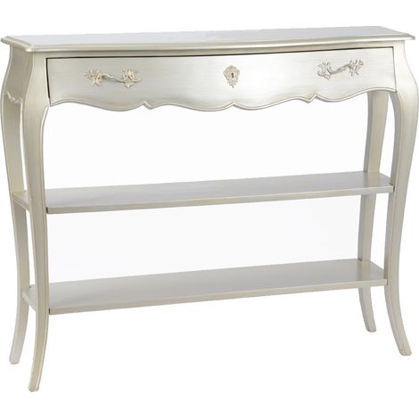 Amadeus - Console 1 tiroir 2 niveaux argentée L114 cm Murano (1/3)