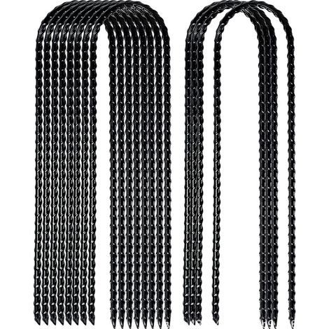 Lot de 8 ancres de trampoline en acier en forme de U, fixations paysagères robustes pour sécuriser votre trampoline, accessoires de fixation pour abri et toile, piquets de sol résistants pour stabilit (1/5)