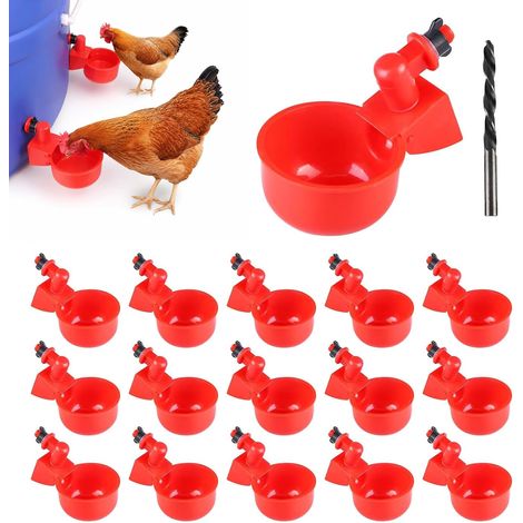 16 PCS Abreuvoir Poules, DIY Abreuvoir Poules avec Scie à Trou, Abreuvoirs Automatiques Kit, Abreuvoir Volaille Automatique, pour Poussins Canards Oies Dindes Lapins (1/5)