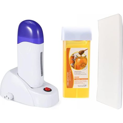 Chauffe Cire Roll on Epilation Epilateur Roll on Appareil Célibataire Cartouches épilation, Kit Epilation avec Cire à épiler 1, Bande Epilation 20 (1/5)