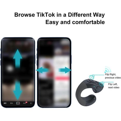 Smartphone-Fernbedienung, TikTok-Scrolling-Ringe mit Handyhalterung, Umblätterfunktion für Kindle-App, Bluetooth-Telefon