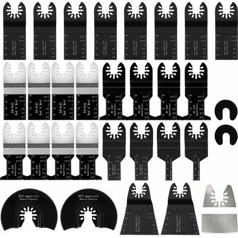 31-teiliges Set oszillierender Sägeblätter für Multifunktionswerkzeuge, Zubehör für Multifunktionswerkzeuge, Universal-Sägeblatt für Bosch, Dewalt und Makita, zum Schneiden von Holzecken, Fliesen und (1/5)