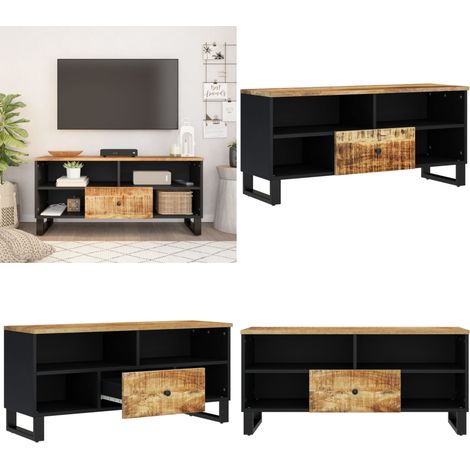Meuble TV 100x33x46 cm bois de manguier et d'ingénierie - Meubles Tv - Meuble Tv - Support Tv - Unité Tv - Meuble Salle Séjour - Home & Living