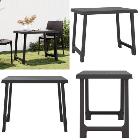 Table de camping anthracite 79x56x64 cm PP aspect de bois - Table De Camping - Table De Jardin - Mobilier De Jardin - Table Pliante - Table Extérieure - Home & Living (1/5)