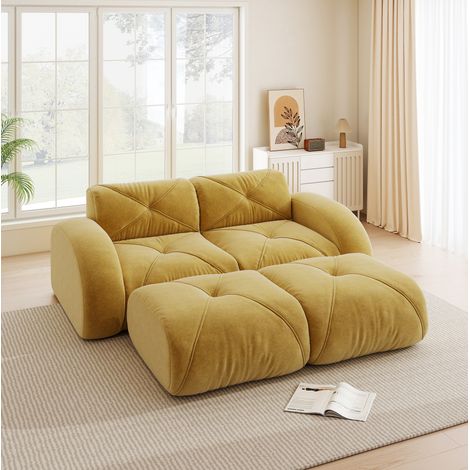 sofá modular sin estructura chenilla amarillo OKMYHOME (1/5)