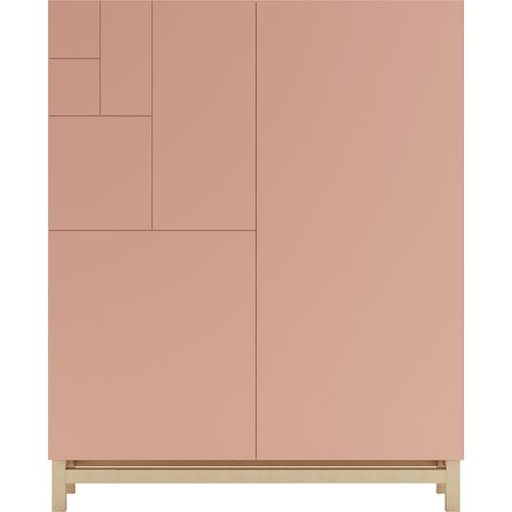Zapatero modelo Volda 515, roble con puertas maquillaje. (1/3)
