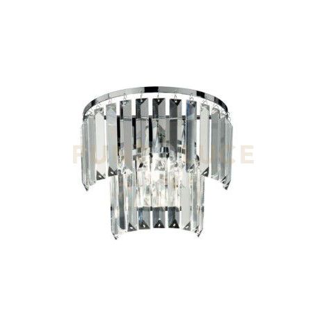 APPLIQUE CASTLE SILVER 3 LUCI ATTACCO G9 25,5X22CM IN CRISTALLO