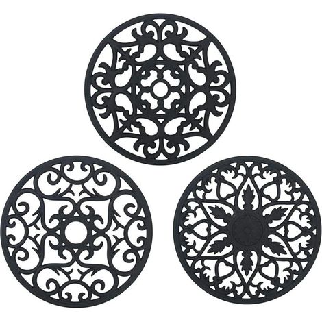 Dessous de Plat Silicone, 3PCS Anti-drapant Anti-Chaleur 250 C Multifonction Repose-cuillre Dessous de Verre de Cuisine Tapis de Table pour Cuisine et Salle Manger (1/5)