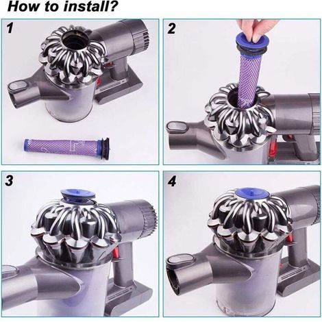 3er-Pack Ersatz-Vorfilter für Dyson V6 V7 V8 DC58 DC59 DC61 DC62 DC74 (1/3)