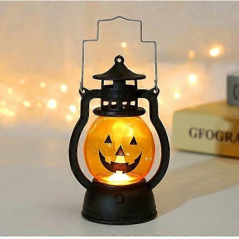 Lanterne citrouille suspendue LED d'Halloween, lampe fantôme, petite lampe à huile rétro, décoration pour fête d'Halloween, accessoires d'horreur.