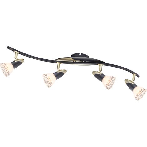 Plafoniera sala da pranzo lampada oro antico spot orientabile illuminazione nera Globo 5449-4