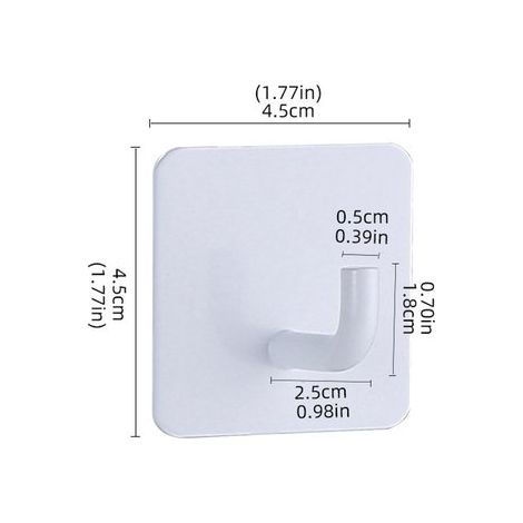 6 ganchos de pared con tira adhesiva，ganchos impermeables para ducha，ganchos resistentes para toallas，ganchos de acero inoxidable，color blanco (1/5)