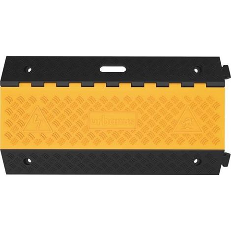 Nordwest Schlauch- u.Kabelbrücke L900xB500xH70mm Gum.schwarz/gelb 3 Kanäle (1/2)