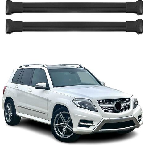 OMAC Aluminium Dachträger Querträger für Mercedes GLK Klasse X204 2008-2015 – Max. 75 kg – 2 Stangen Schwarz (1/5)