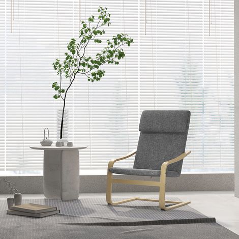 Sillón salón compacto con reposabrazos y apoyo gris OKMYHOME (1/4)