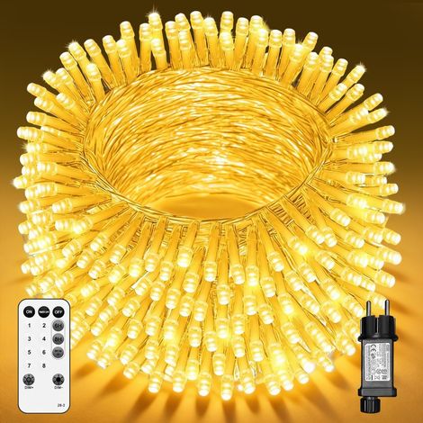 1 Guirlande Lumineuse LED, 8 Modes, Minuterie, IP44, Intérieur Extérieur, Noël Jardin